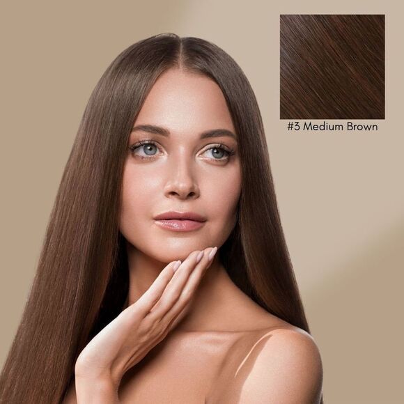 Remy 100 % Human Real Hair 1-Piece Clip'N Go - #2 Very Dark Brown 20” - Picture 1 of 11